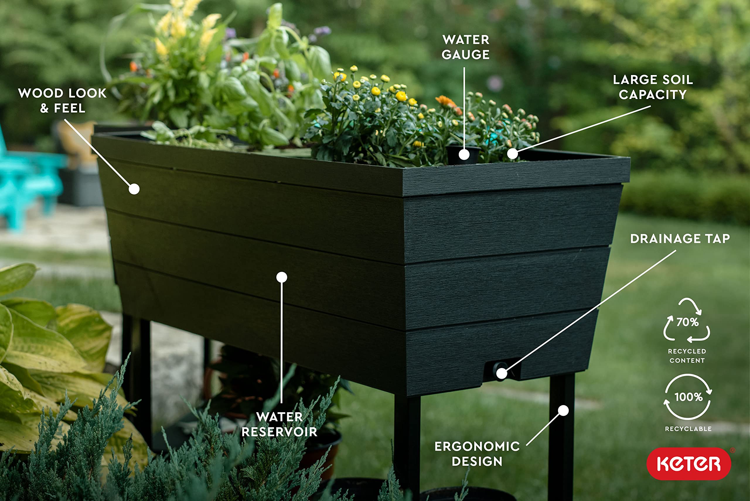 Keter Urban Bloomer UV-protected resin resists sun and weather