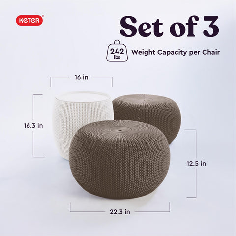 Keter Urban Knit table with lid open showing storage space.
