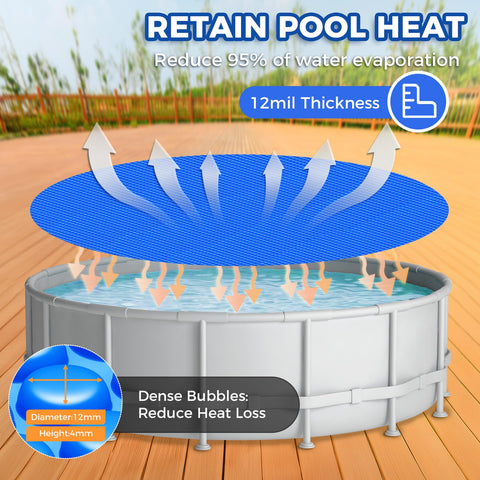 Ketnet floating bubble cover on pool surface
