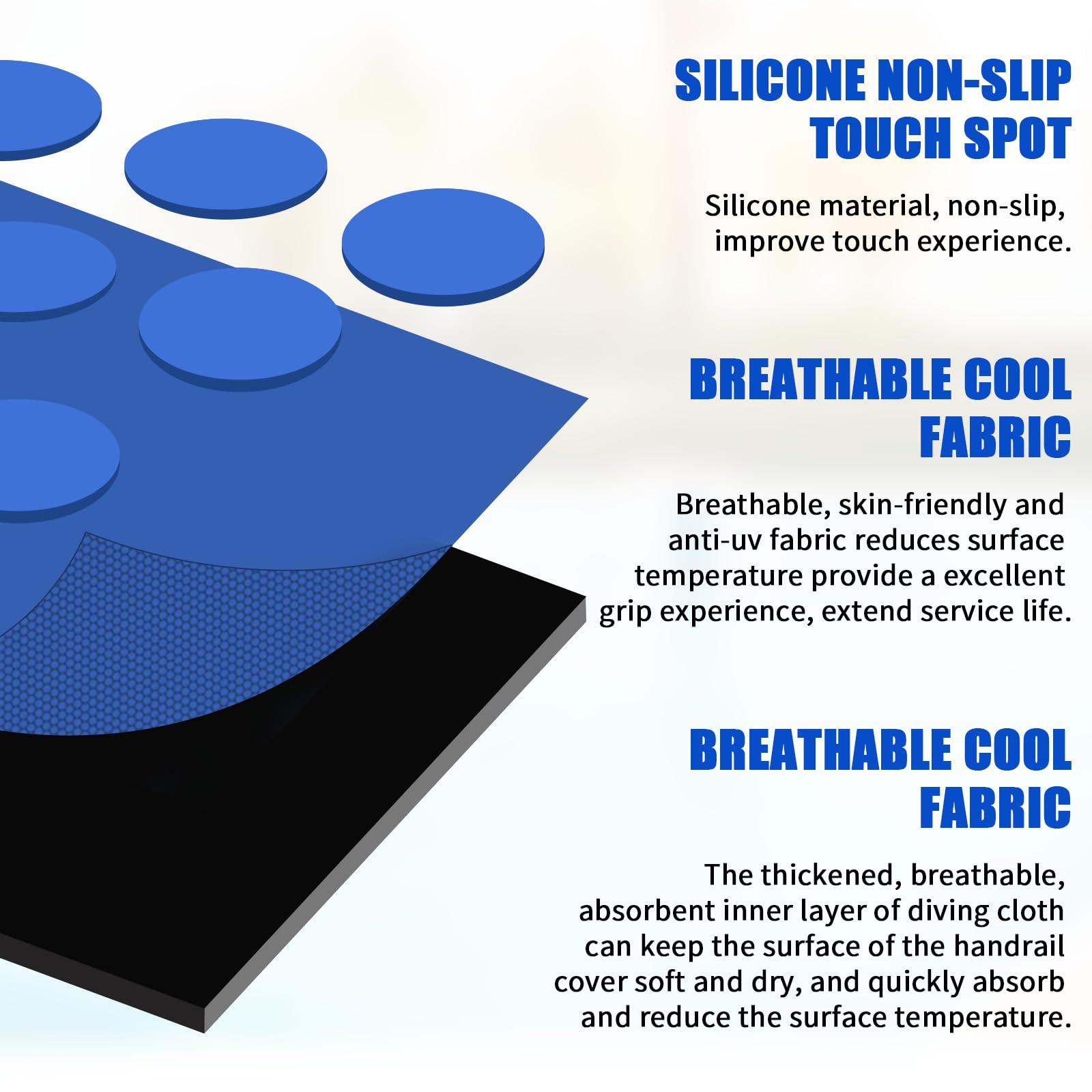KETNET pool handrail cover 6ft blue with zipper closure for stability