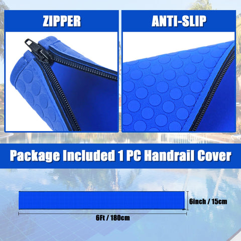 KETNET pool handrail cover in royal blue offers heat resistance in sunny yards.