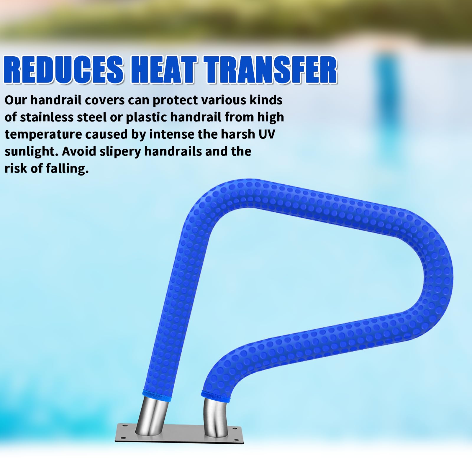 KETNET pool handrail cover zipper on 10ft rail for easy install