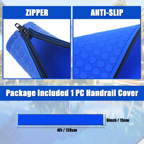 KETNET anti-slip handrail cover for 8ft rails with soft, cool-touch surface