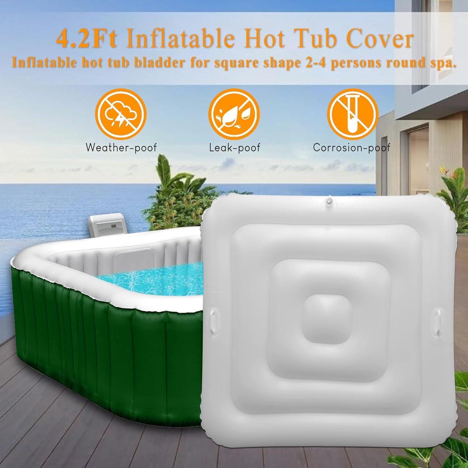 Ketofa weather-resistant lid shields the tub from rain and leaves.