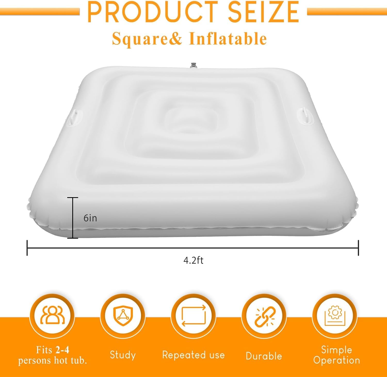 Ketofa square tub cover with UV-resistant material protecting water quality.