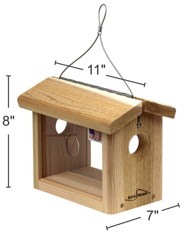 Kettle Moraine cedar plexi-view windows for observing visiting birds