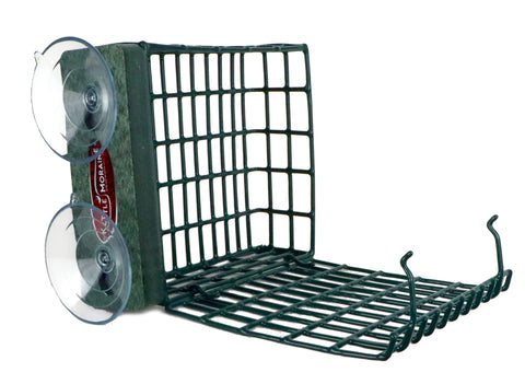 Kettle Moraine suet-cake-feeder-cage holds a standard cake for frequent visits