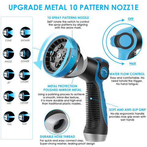 KETTOYA 10-function spray nozzle offers versatile watering options.