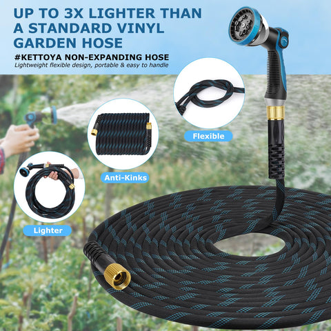 KETTOYA 360-degree rotating connectors keep water flowing without twists.