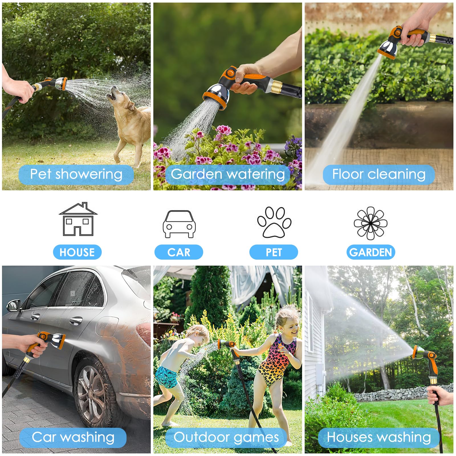 KETTOYA ergonomic 10-function nozzle enables versatile watering