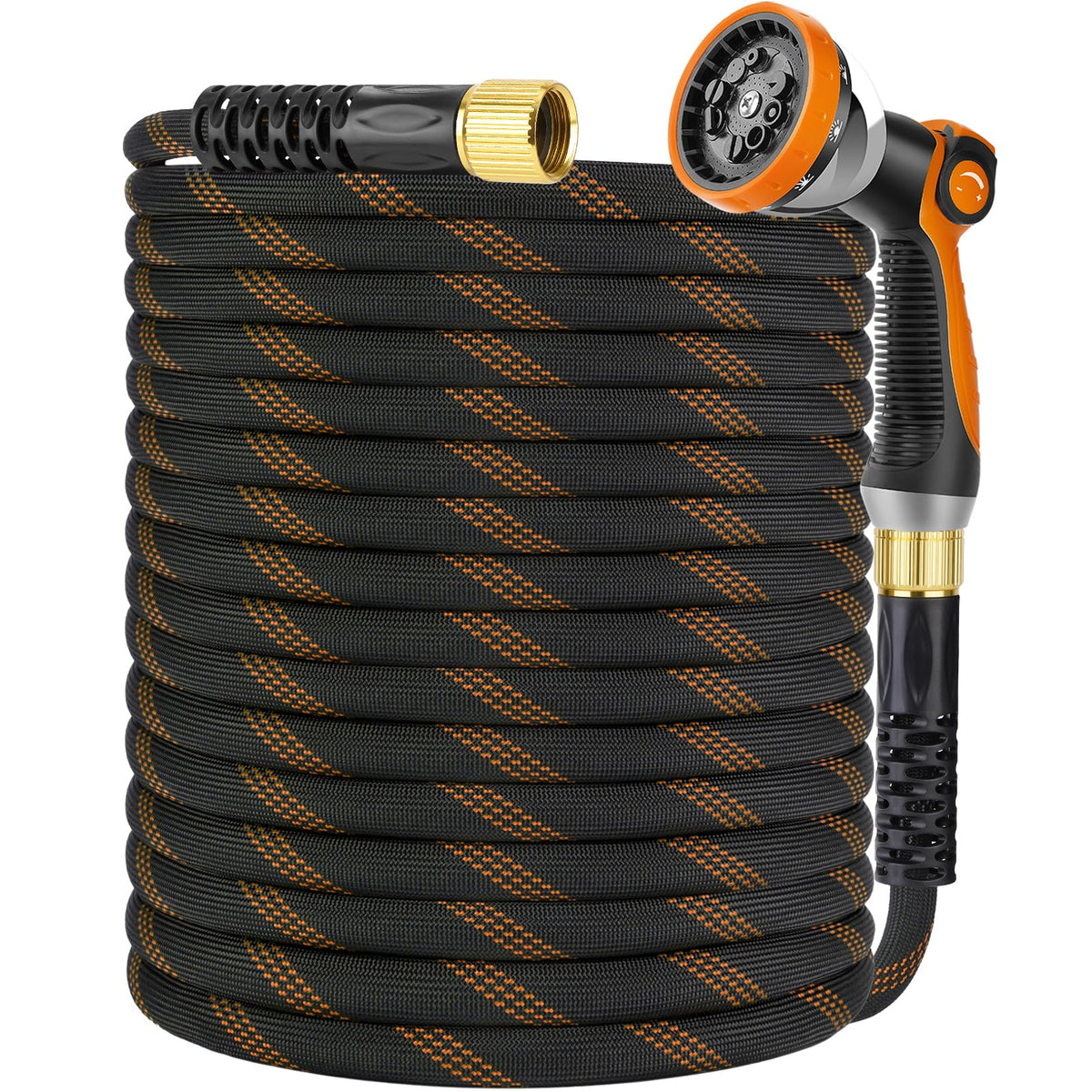 KETTOYA non-expanding hose outer view showing compact, kink-resistant design for easy watering