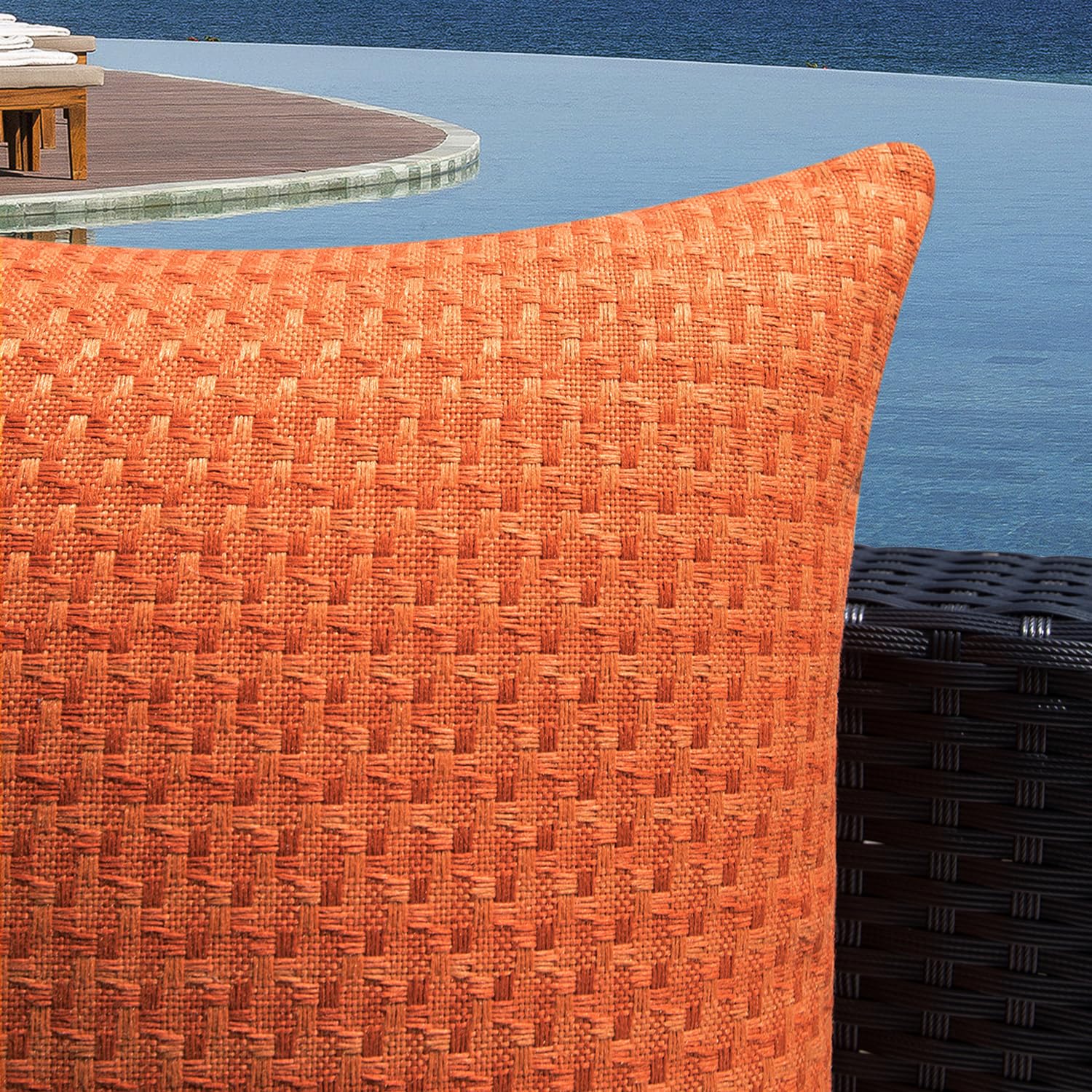 Kevin Textile farmhouse-style burnt orange pillow cover enhances any space.