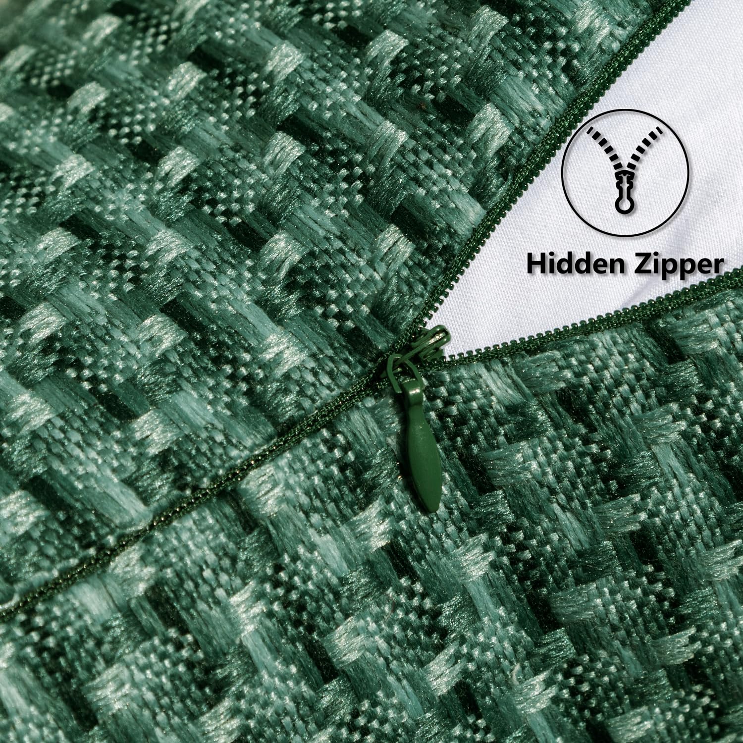 Kevin Textile invisible zipper keeps inserts secure with a seamless look.