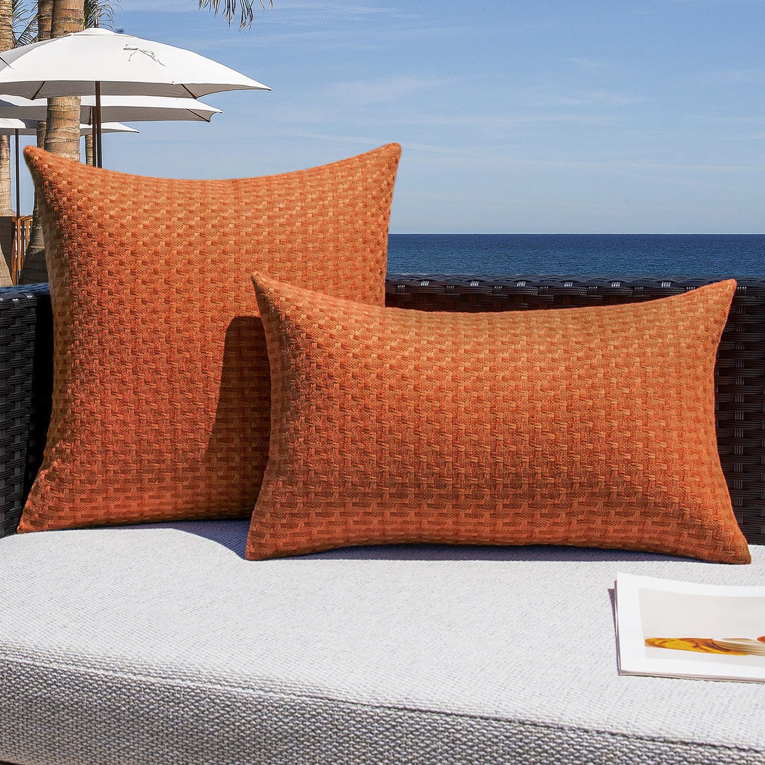 Kevin Textile pack of 2 outdoor pillow covers for tents and balconies.