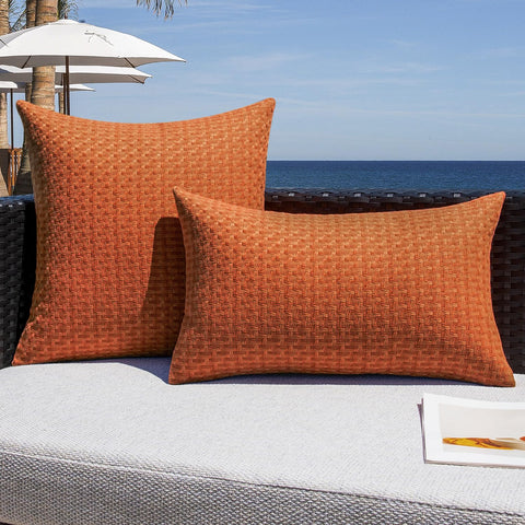 Kevin Textile pack of 2 outdoor pillow covers for tents and balconies.