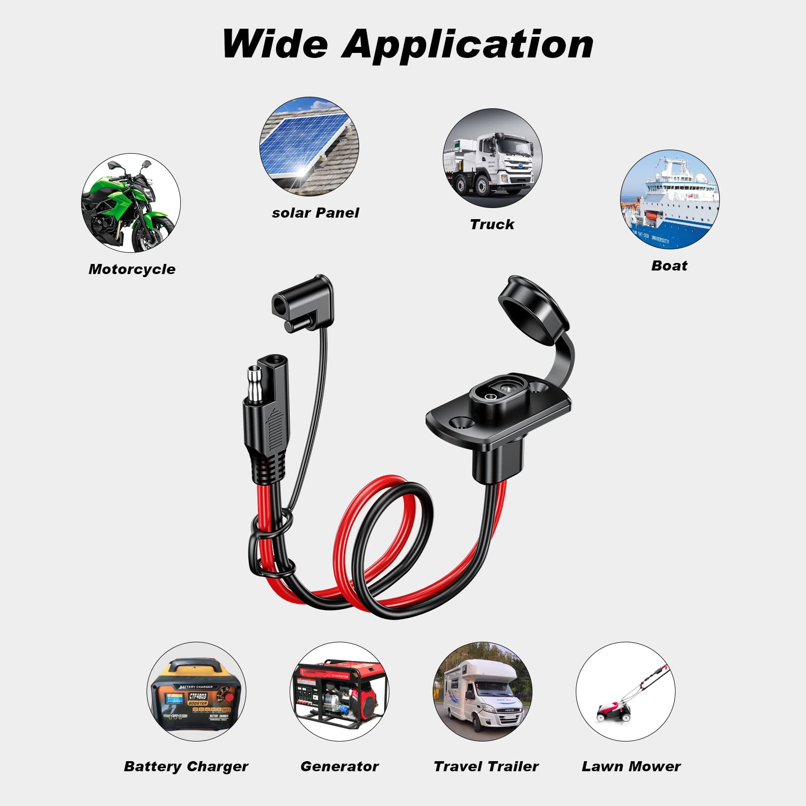 Kewig universal SAE connector ready for battery renewal or solar setups