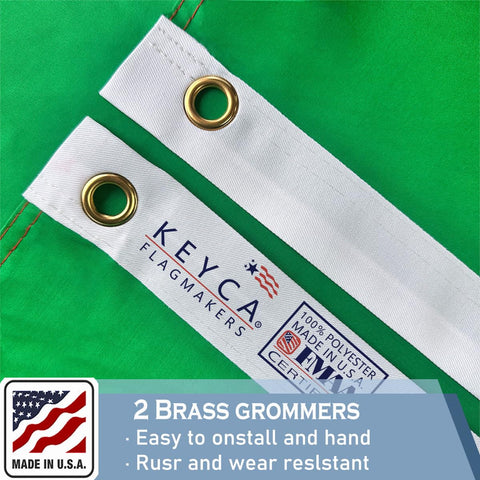 KEYCA flag tail quad-stitched for added strength in wind