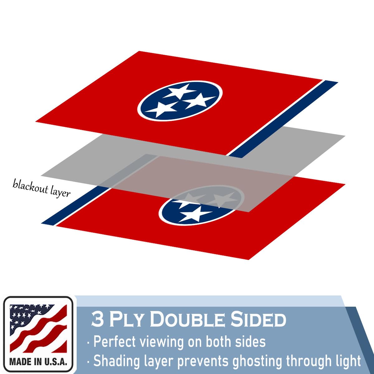 KeyCA flag with brass grommets for easy hanging and durability.