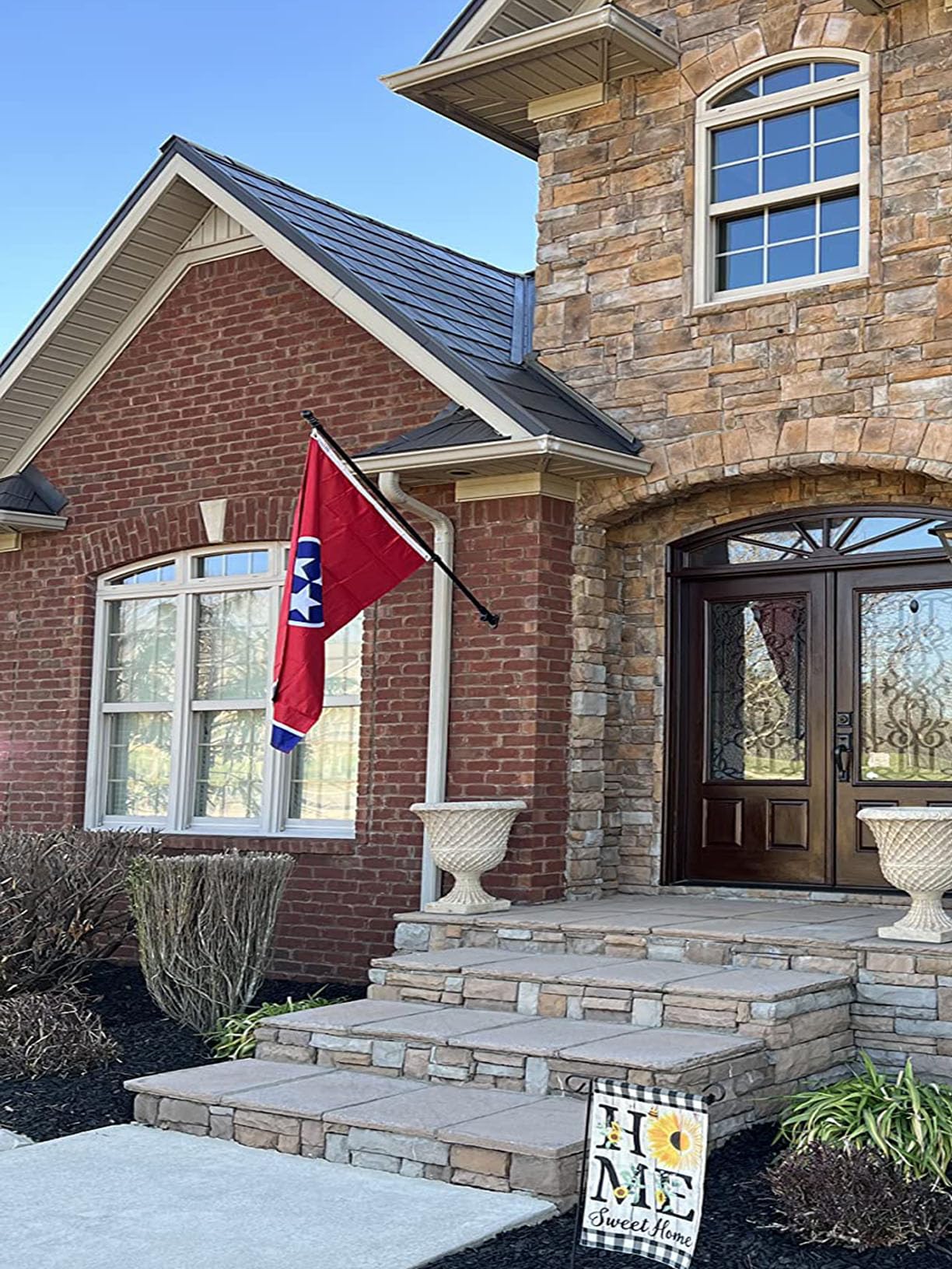KeyCA Tennessee flag UV-resistant polyester for long-lasting color.