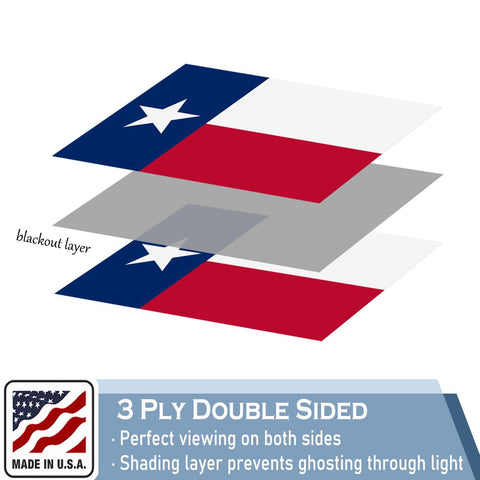 KEYCA Texas flag double-sided design ensures correct readability from either side.