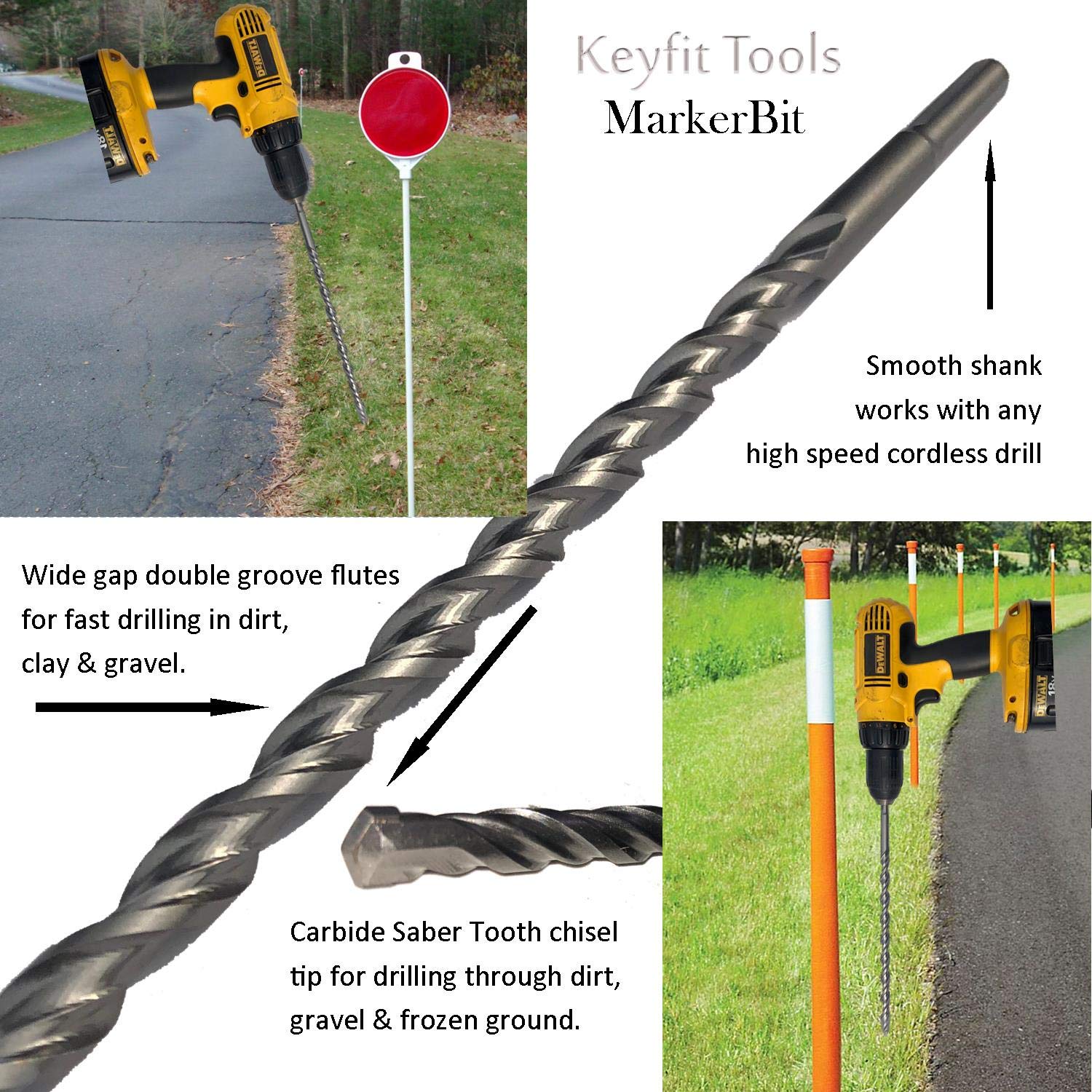 Keyfit Tools MarkerBit ensuring straight installation on driveway markers