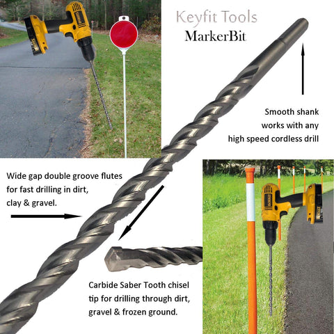 Keyfit Tools MarkerBit ensuring straight installation on driveway markers