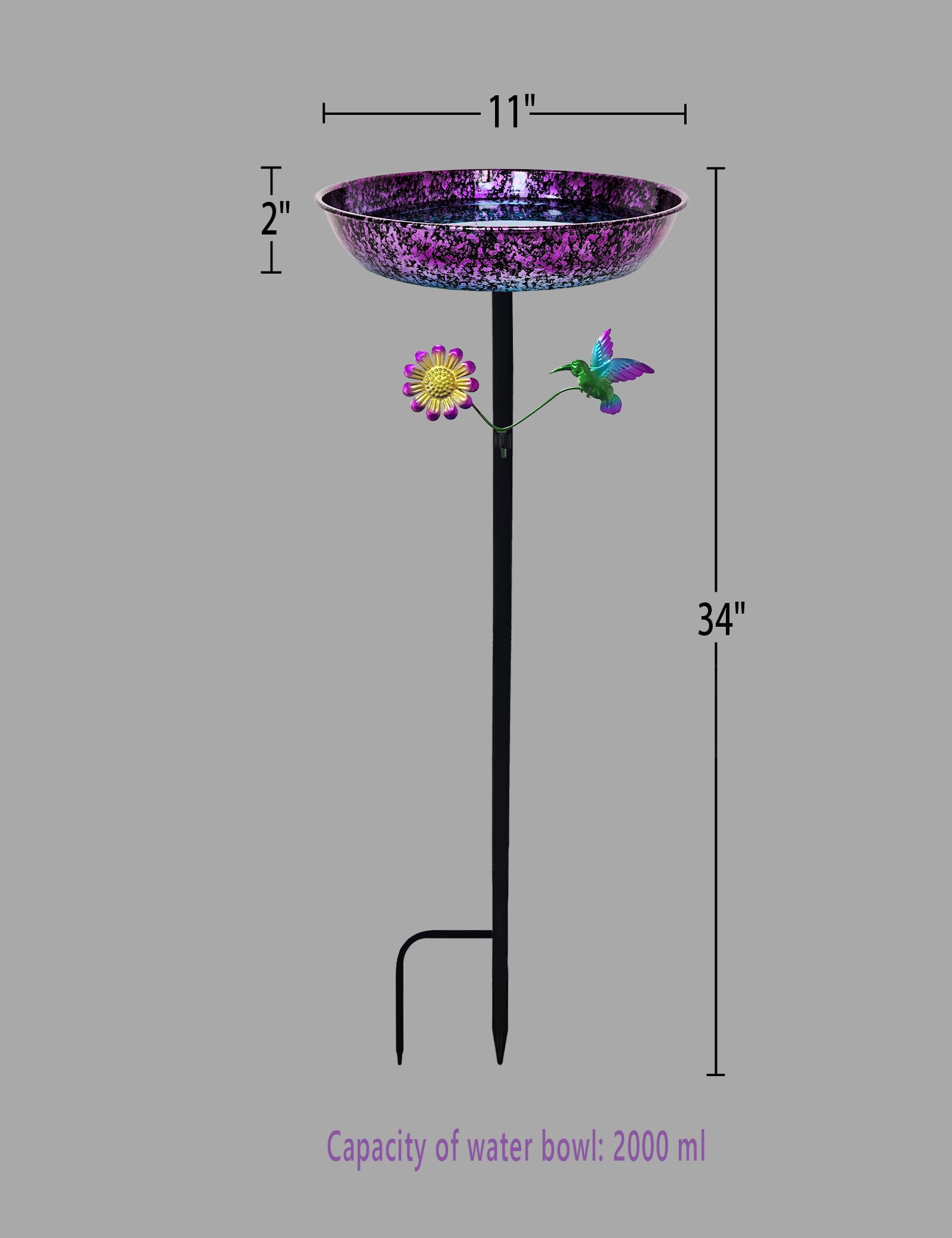 Keygift metal pole design provides sturdy freestanding support for your yard.