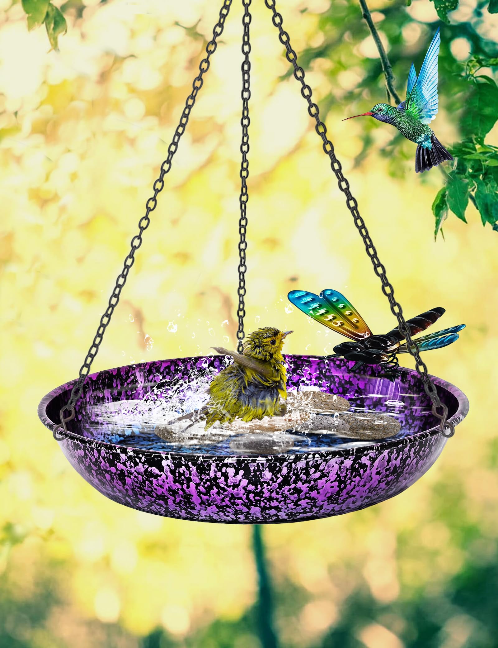 Keygift bird feeder and bath combo enhances outdoor wildlife visits