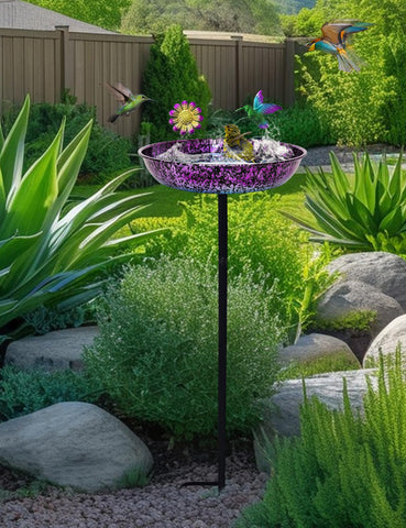 Keygift garden bird bath stand adds elegant yard art and wildlife viewing.
