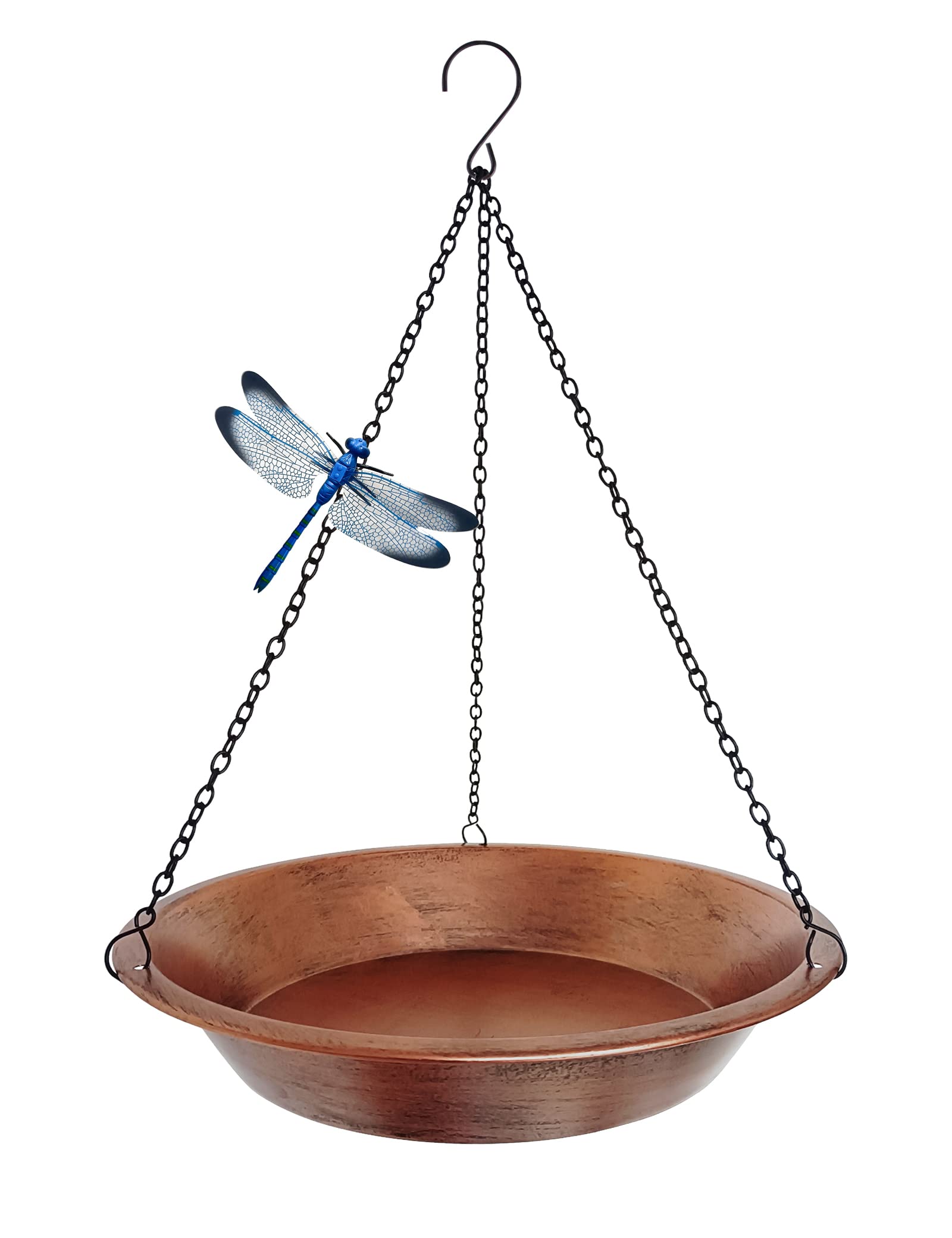 Keygift hanging bird bath antique copper bowl for outdoor use and bird bathing.