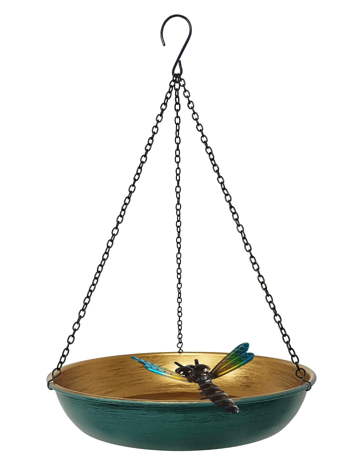 Keygift hanging birdbath with dragonfly detail for a charming garden visit