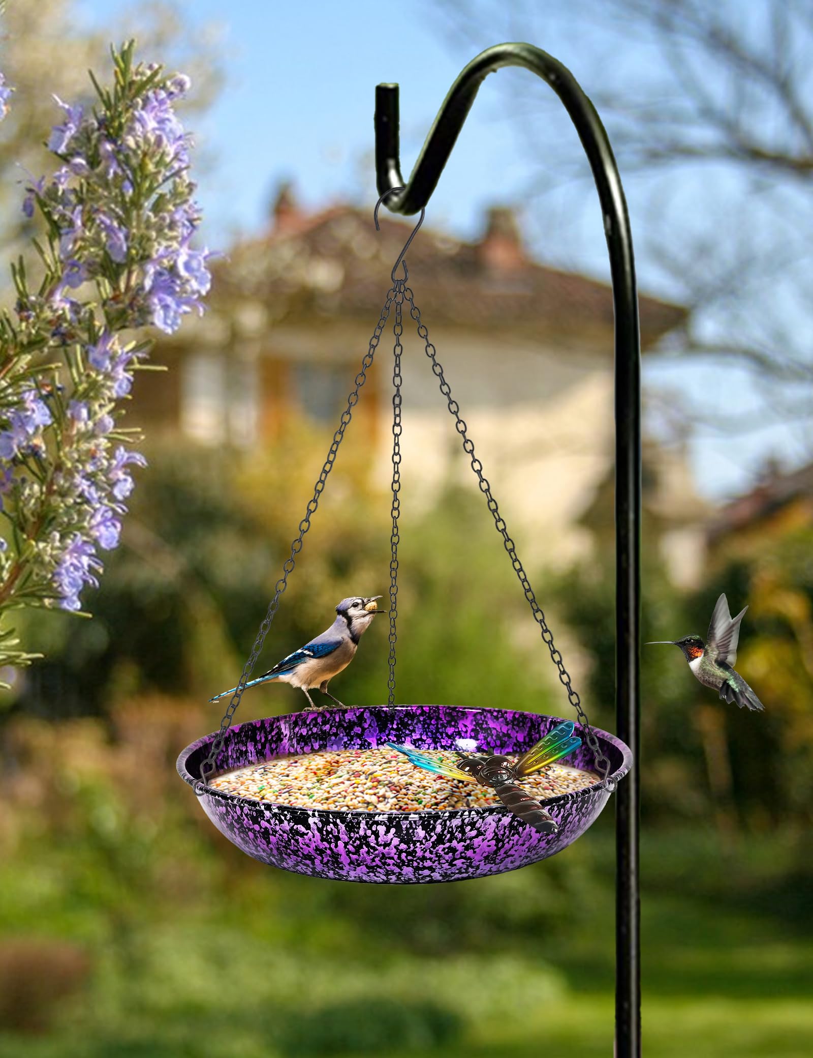 Keygift metal dragonfly yard art adds color and charm to any garden