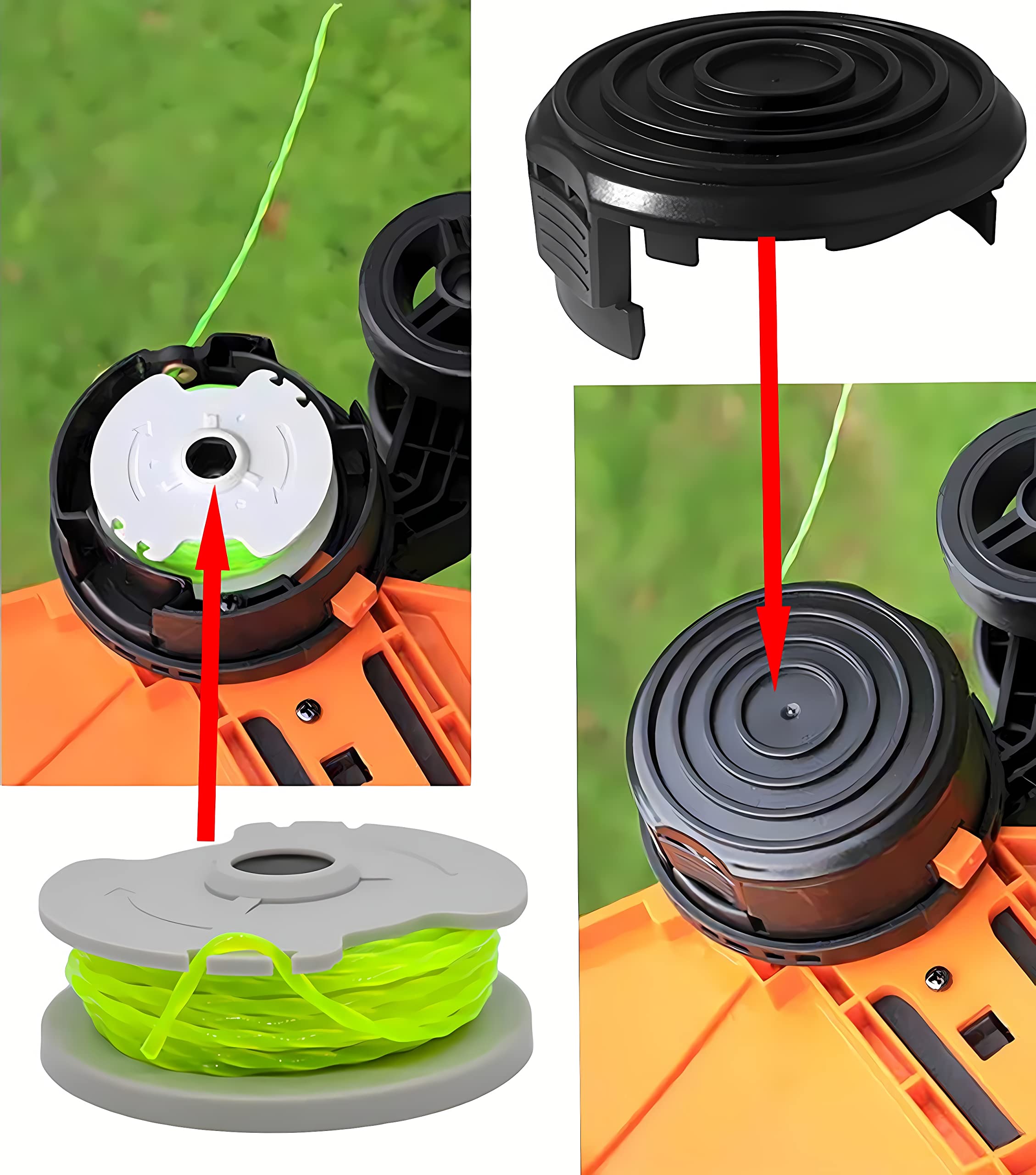 KeyHAO Worx-compatible spool works with WG190 for reliable line feed.