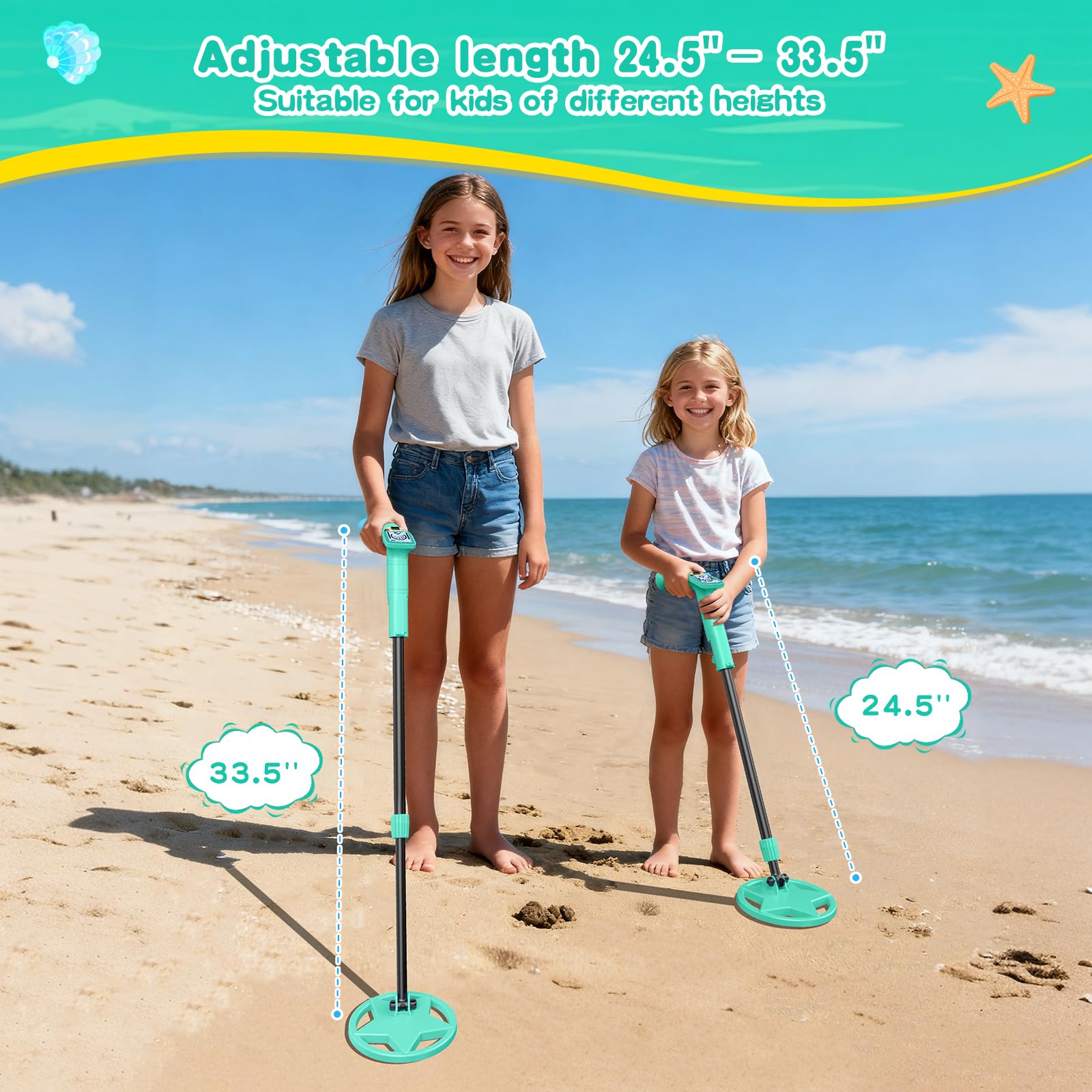 Keyixize kids detector includes backpack and plastic shovel for outings.