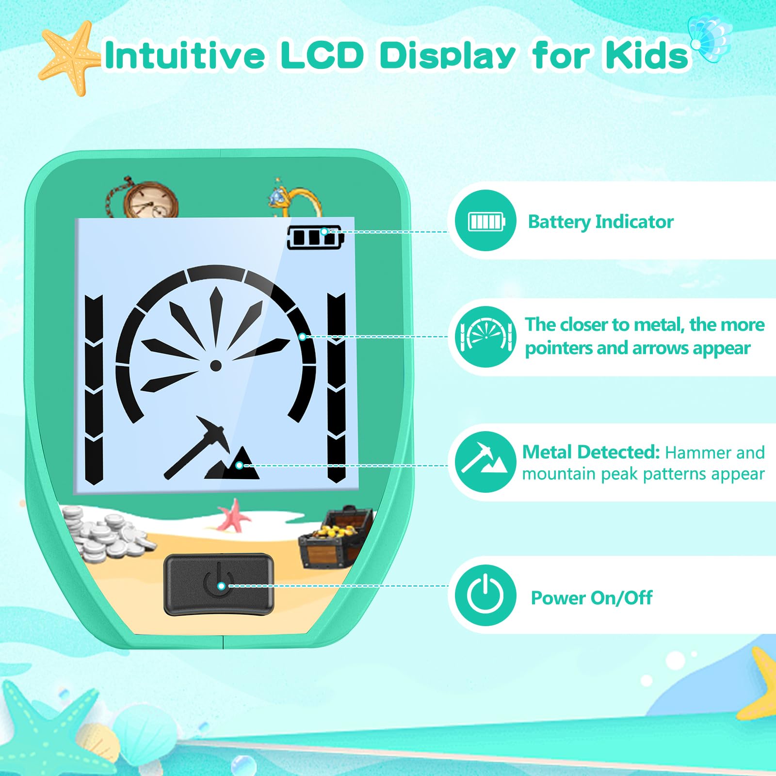 Keyixize kids detector foldable design fits in a backpack.