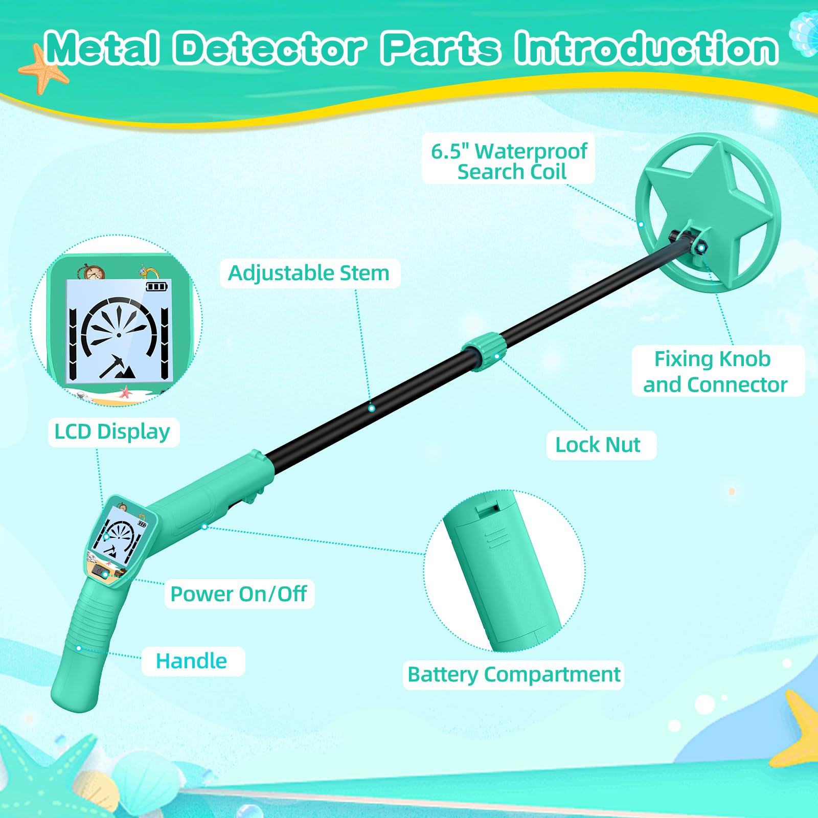 Keyixize kids detector is lightweight at 0.9 pounds for small hands.
