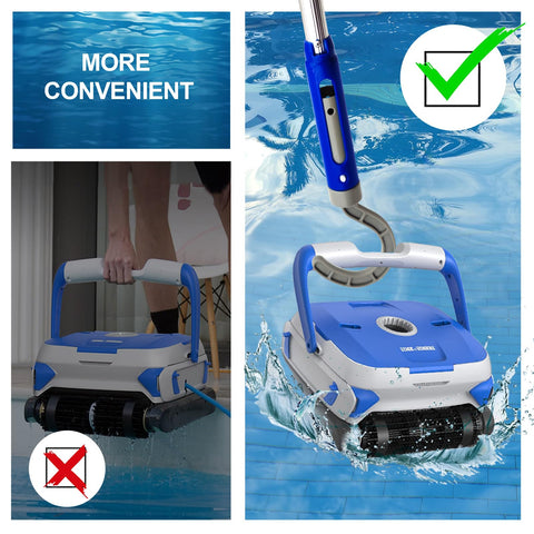Keyrank Hook for robotic cleaners helps keep hands dry during pickup.