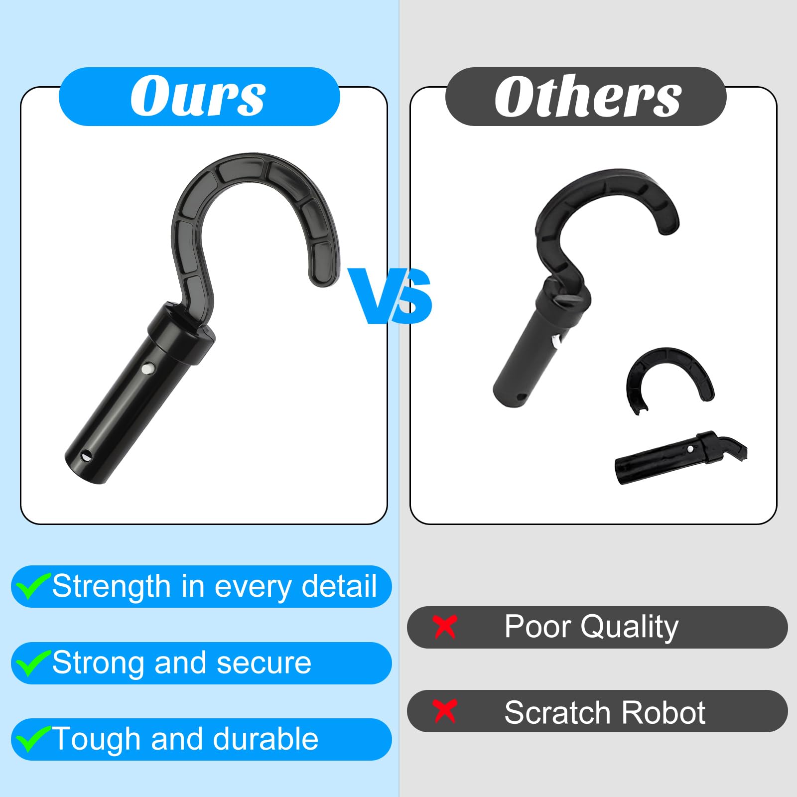 Keyrank cordless-friendly hook keeps hands dry during retrieval.