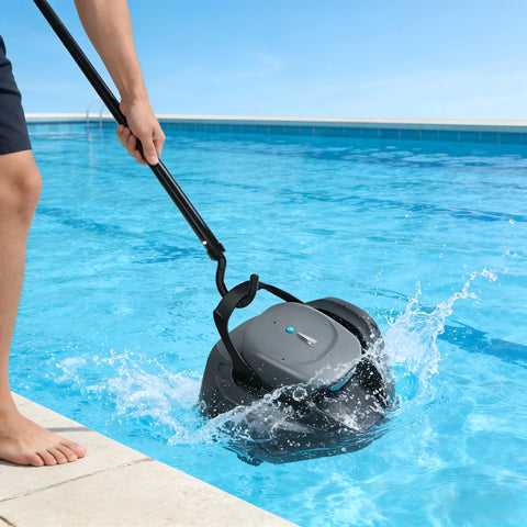 Keyrank hook provides universal compatibility with most pool robots.