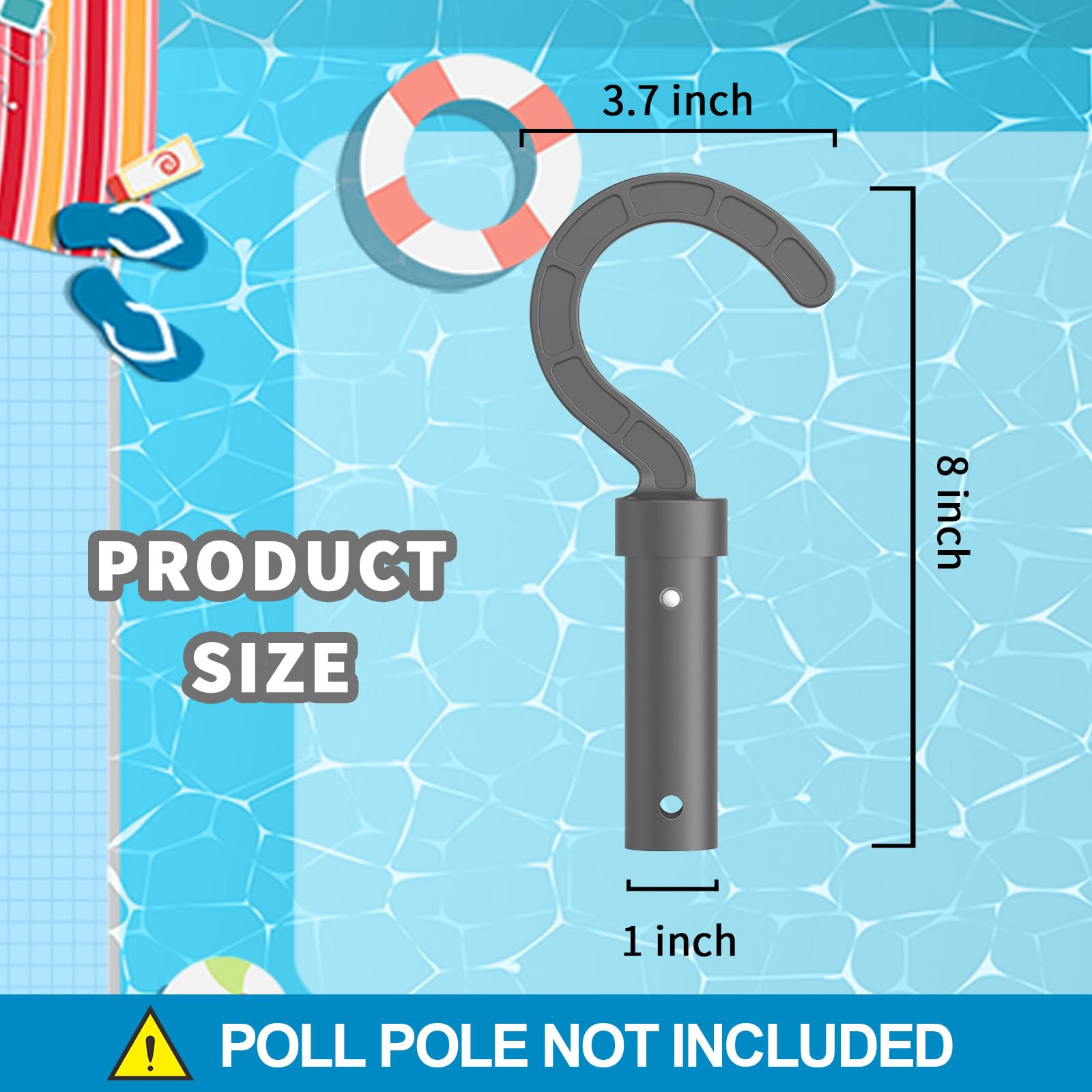 Keyrank Hook universal pool robot accessory attaches to telescopic poles for easy lifting.