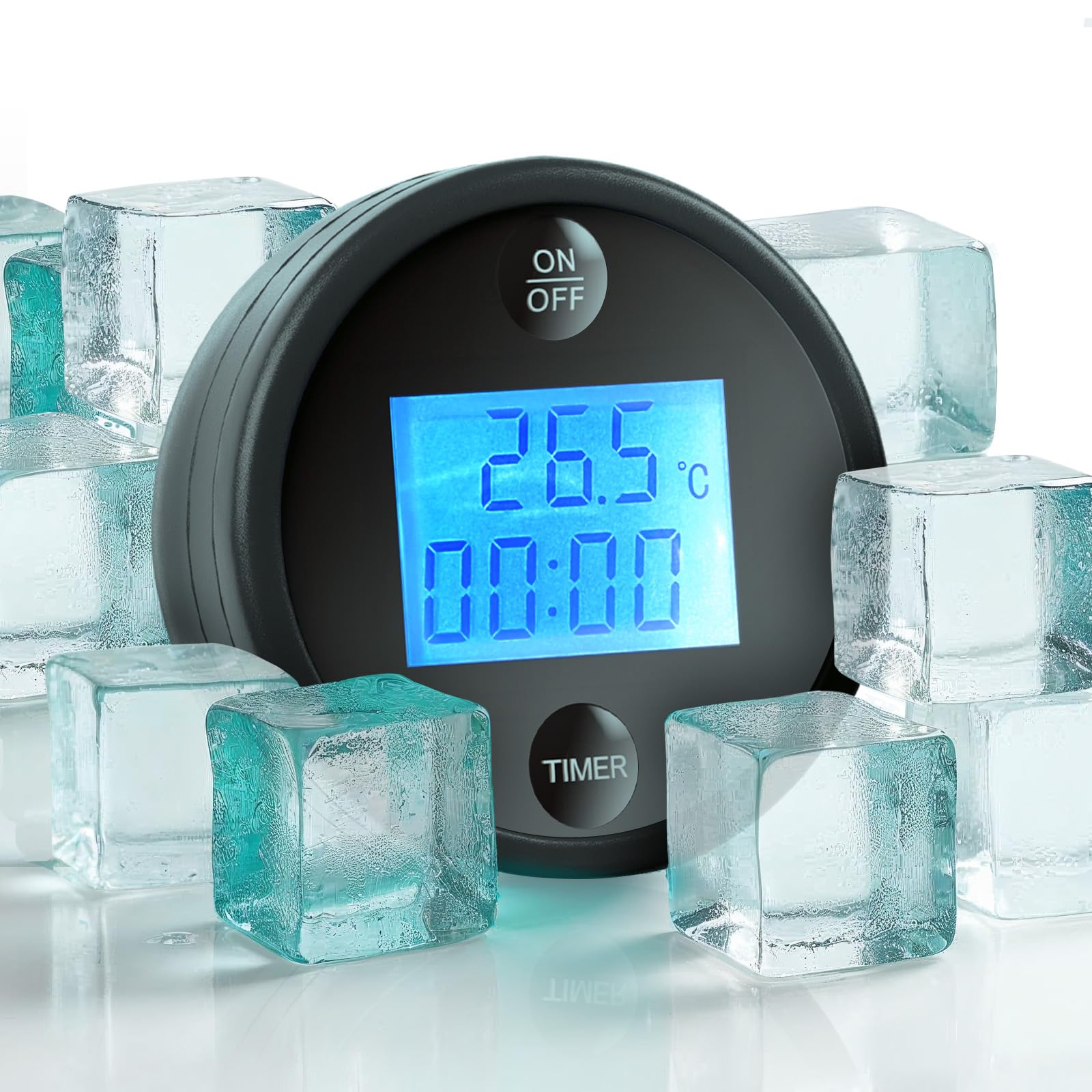 Keystone Peak ice bath thermometer floats with a clear temperature display.
