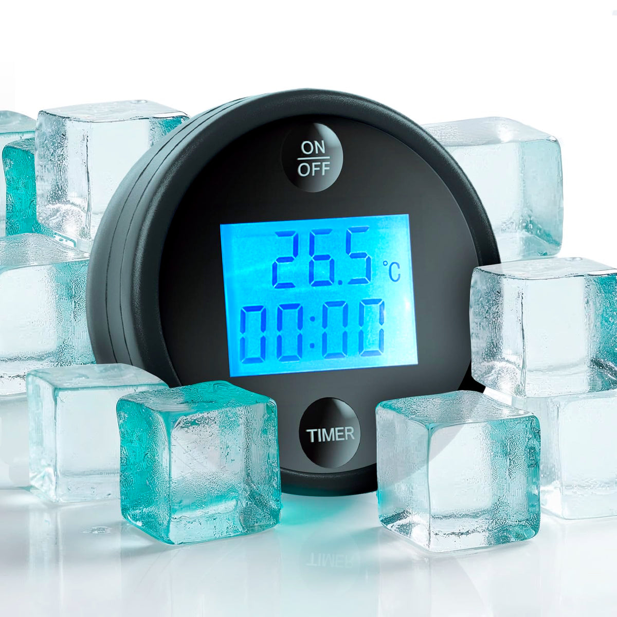 Keystone Peak ice bath thermometer floats with a clear temperature display.