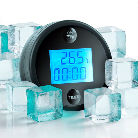 Keystone Peak ice bath thermometer floats with a clear temperature display.