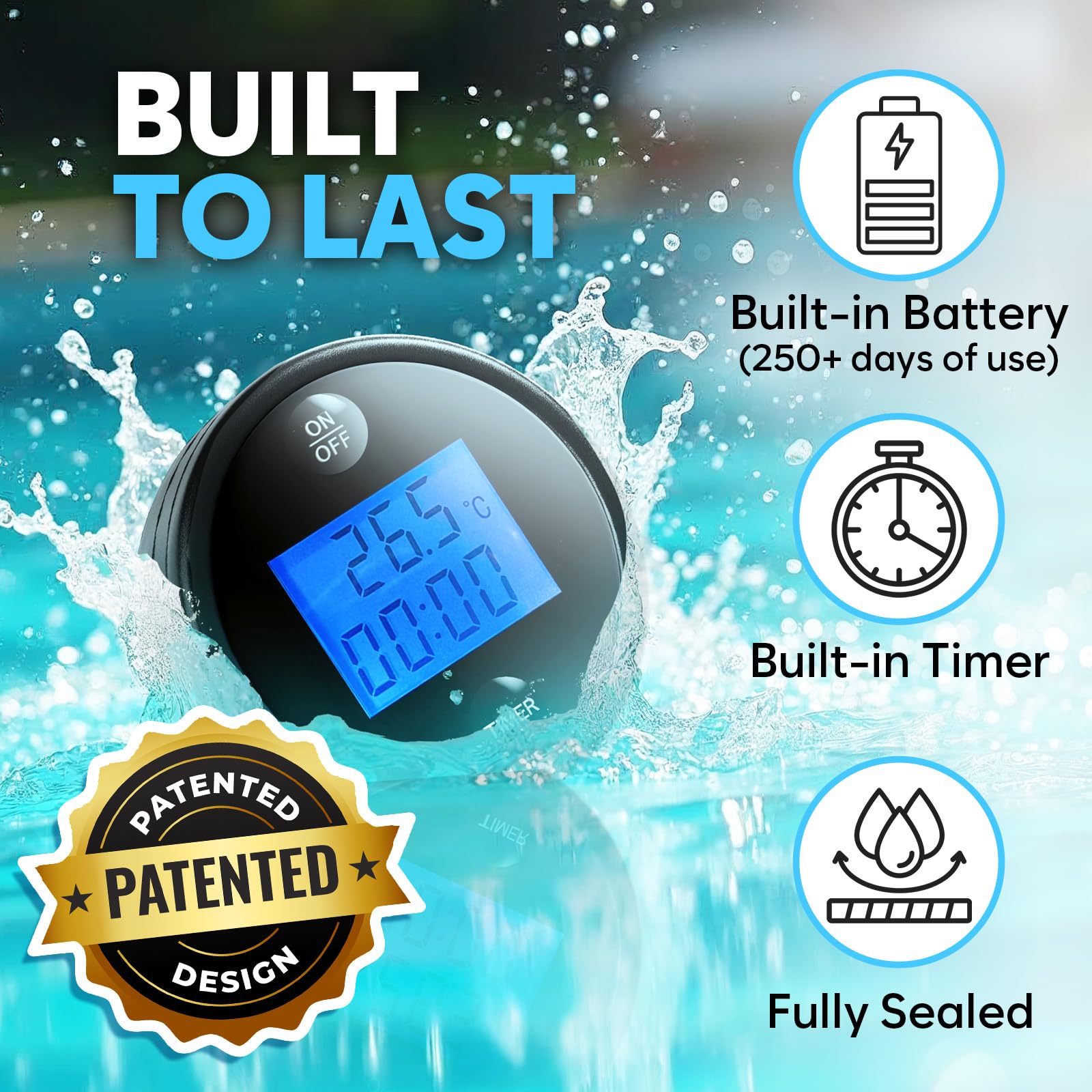Keystone Peak patented durable design built to endure ice baths and sunny pool days.