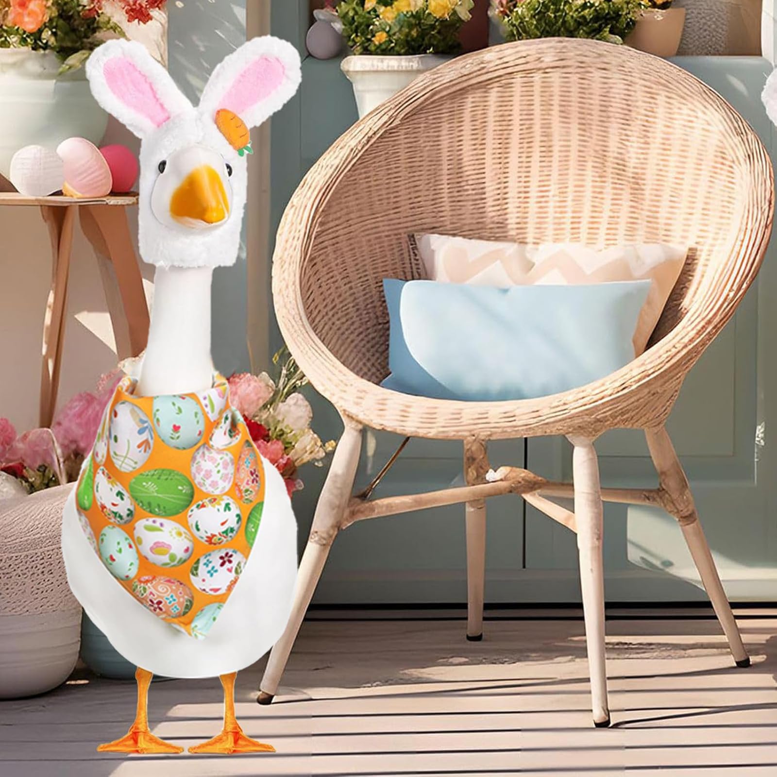Kezzfpa Easter Goose Outfit durable fabric withstands sun and wind