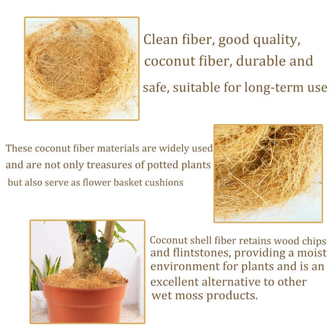 KFAREJGOAE breathable coconut husk mulch base aids drainage in potted plants.