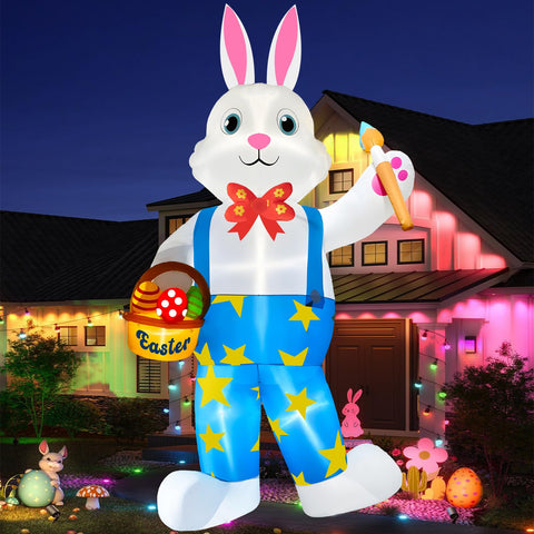 KFURNIKN 12ft Easter inflatable bunny for outdoor yard display with eye-catching appeal