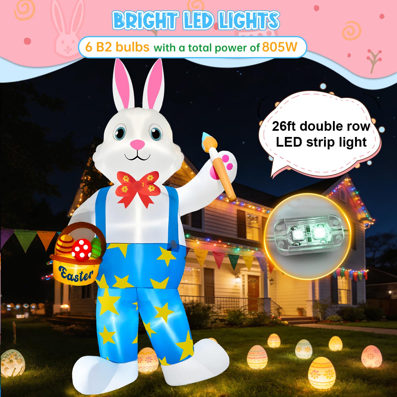 KFURNIKN bunny with built-in LEDs offers bright nighttime visibility