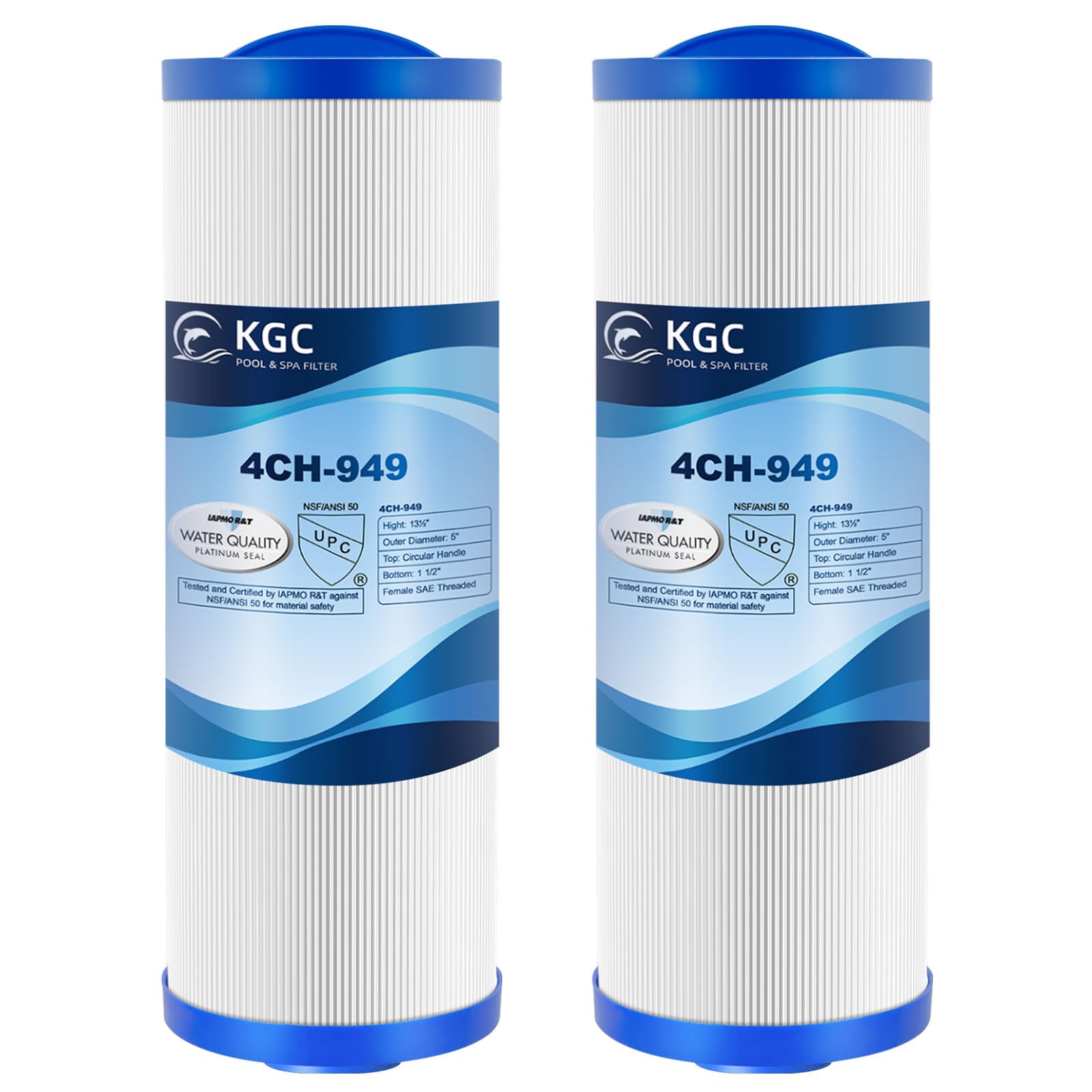 KGC 4CH-949 spa filter two-pack packaging for quick replacement
