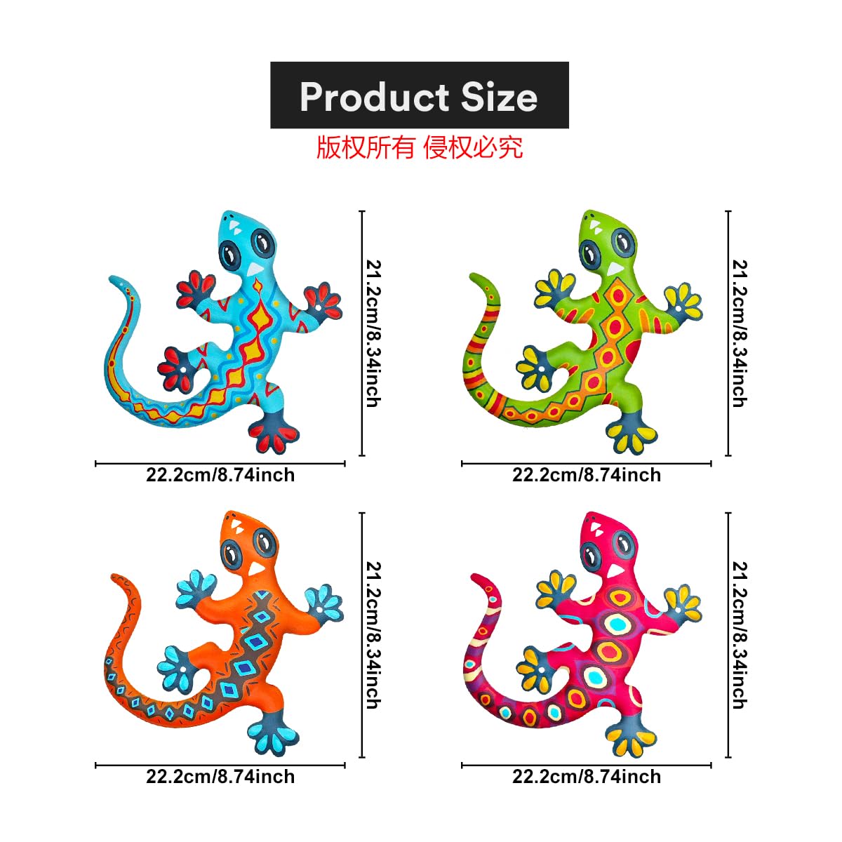 Kggetr outdoor gecko art withstands weather while keeping color vibrant